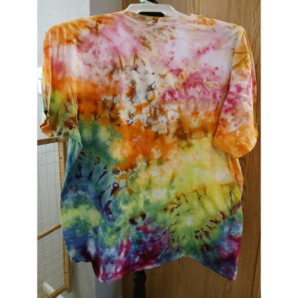 Ice Tie Dye T-Shirt Pink Yellow Multi Size 3XL - Picture 5 of 6